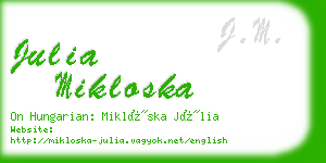 julia mikloska business card